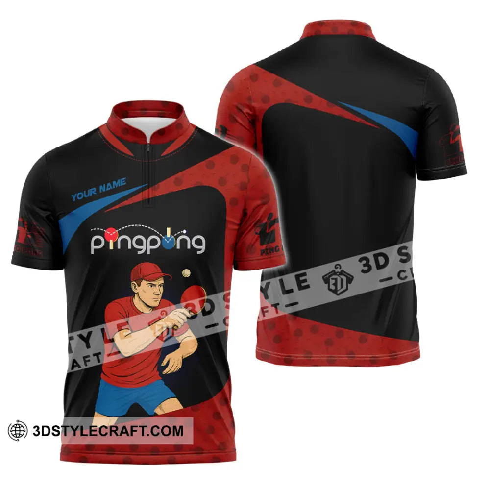 Unisex Shirt - Custom Ping Pong Shirt Zipper Polo Shirt / S T-shirt