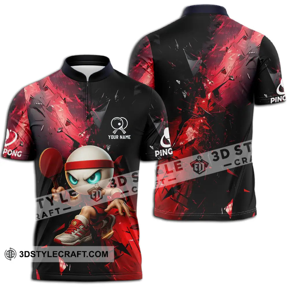 Unisex Shirt - Custom Ping Pong Shirt Zipper Polo Shirt / S T-shirt