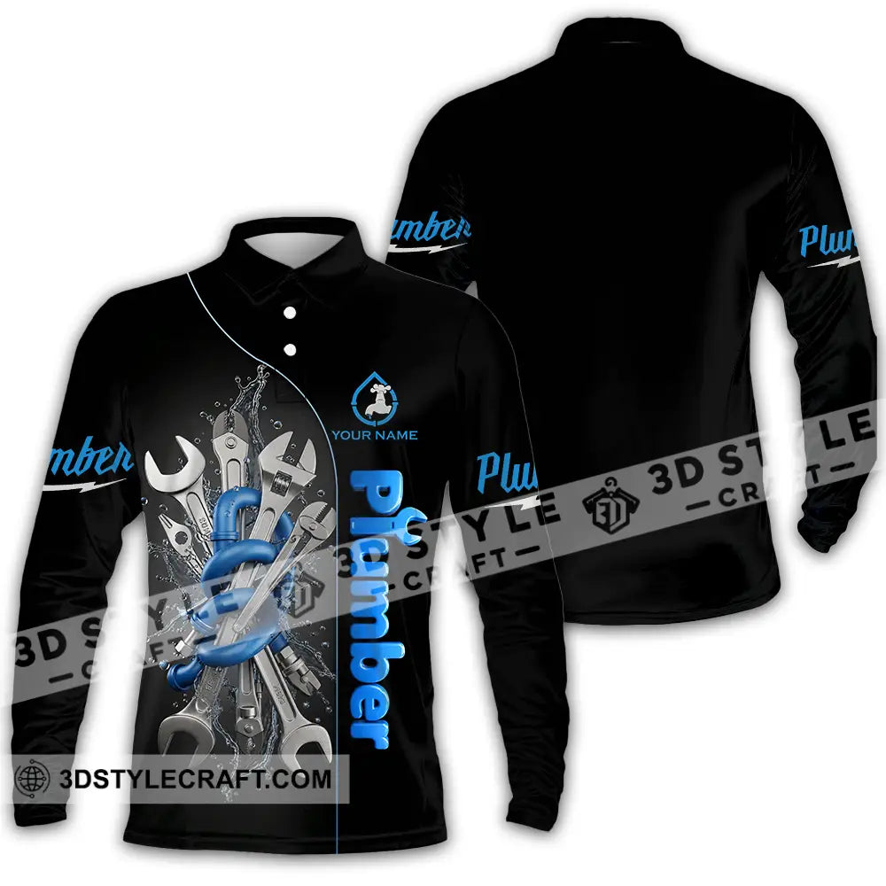 Unisex Shirt - Custom Plumber Shirt - Long Sleeve Polo / S - T-shirt