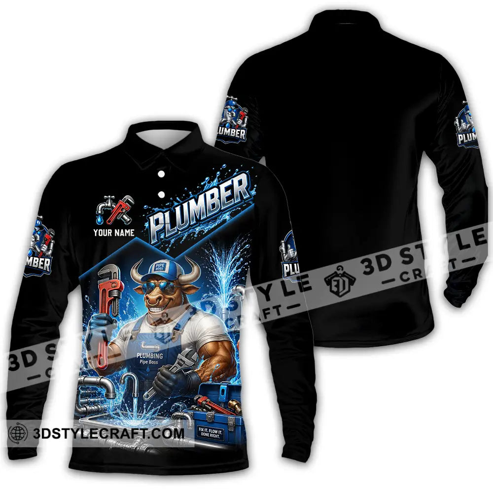 Unisex Shirt - Custom Plumber Shirt - Long Sleeve Polo / S - T-shirt