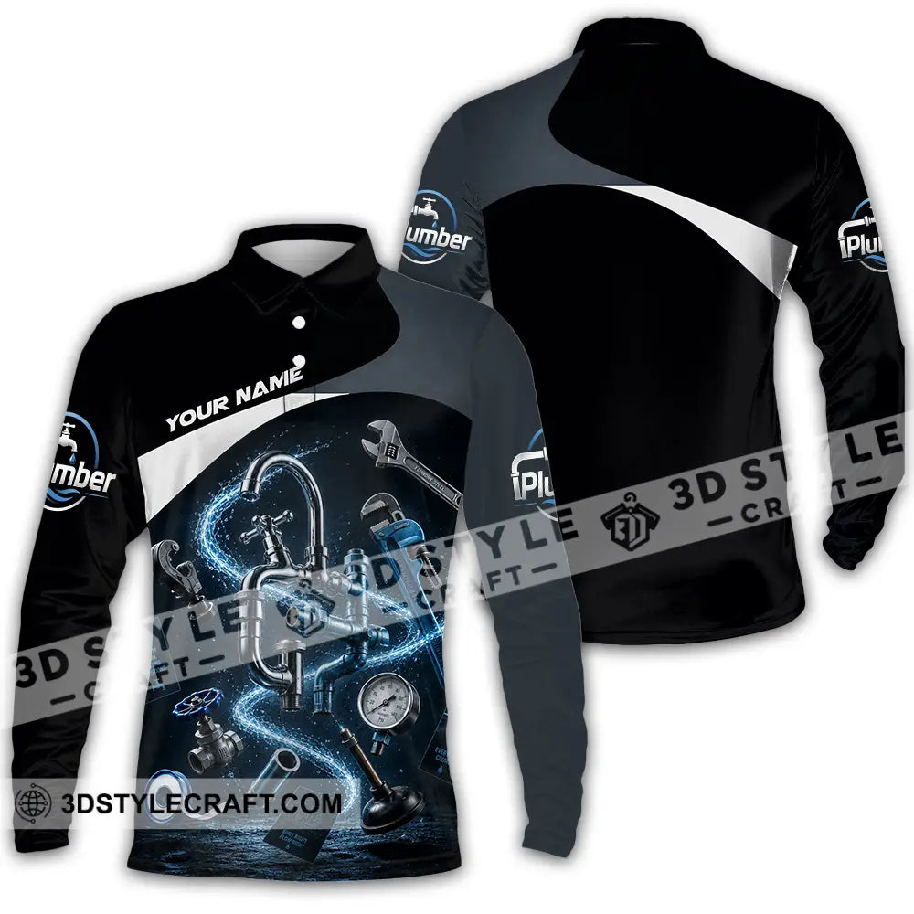 Unisex Shirt - Custom Plumber Shirt - Long Sleeve Polo / S - T-shirt