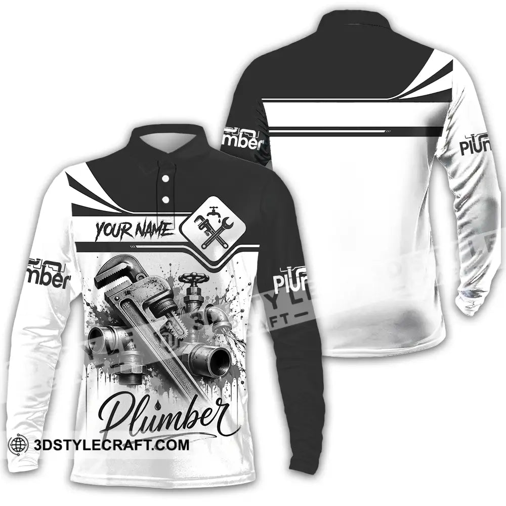 Unisex Shirt - Custom Plumber Shirt - Long Sleeve Polo / S - T-shirt
