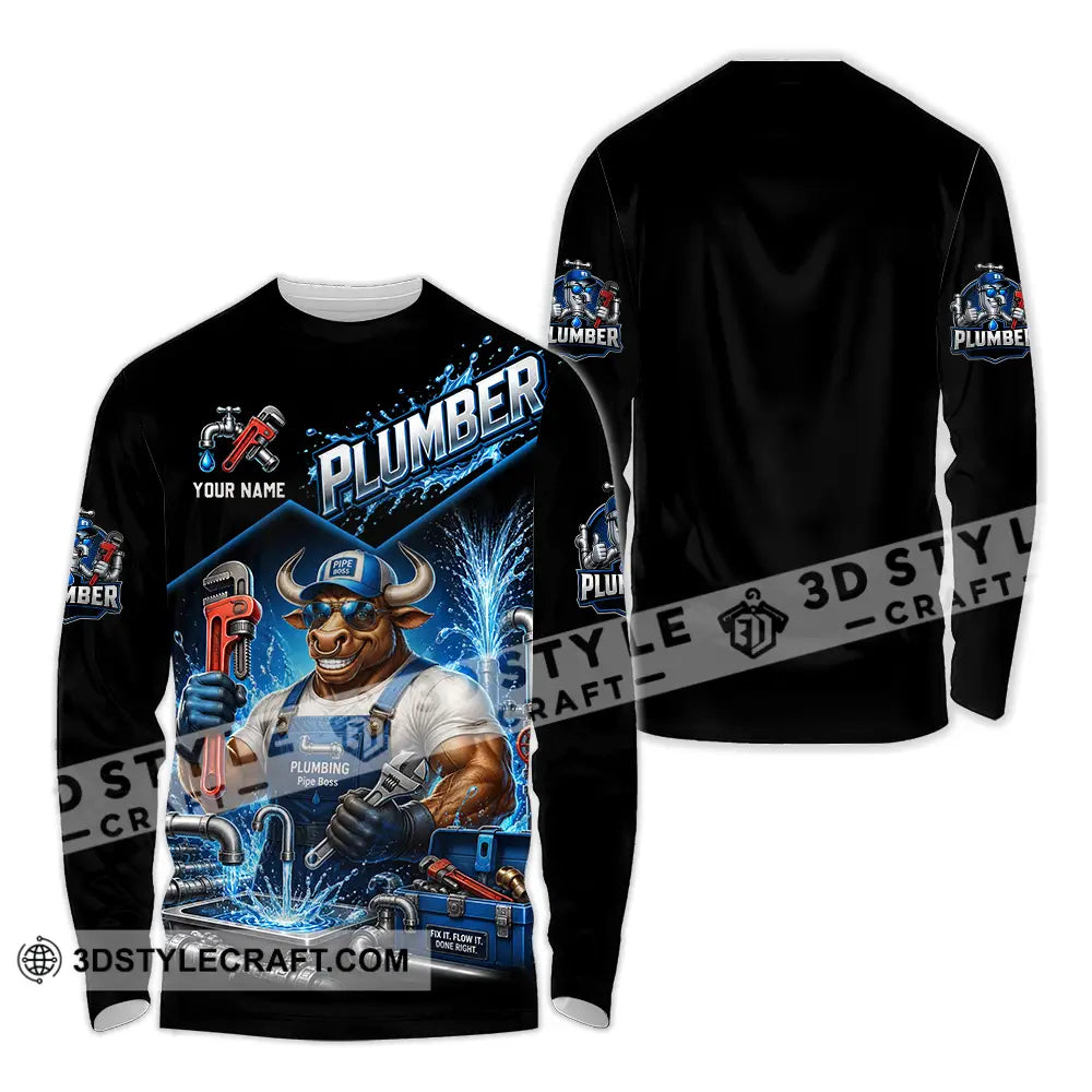 Unisex Shirt - Custom Plumber Shirt - Long Sleeve Shirt / S - T-shirt