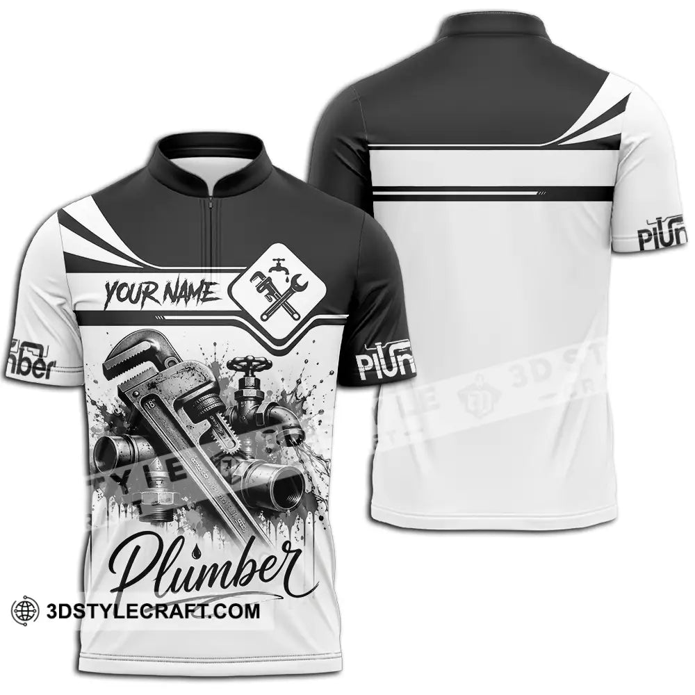 Unisex Shirt - Custom Plumber Shirt - Zipper Polo Shirt / S - T-shirt