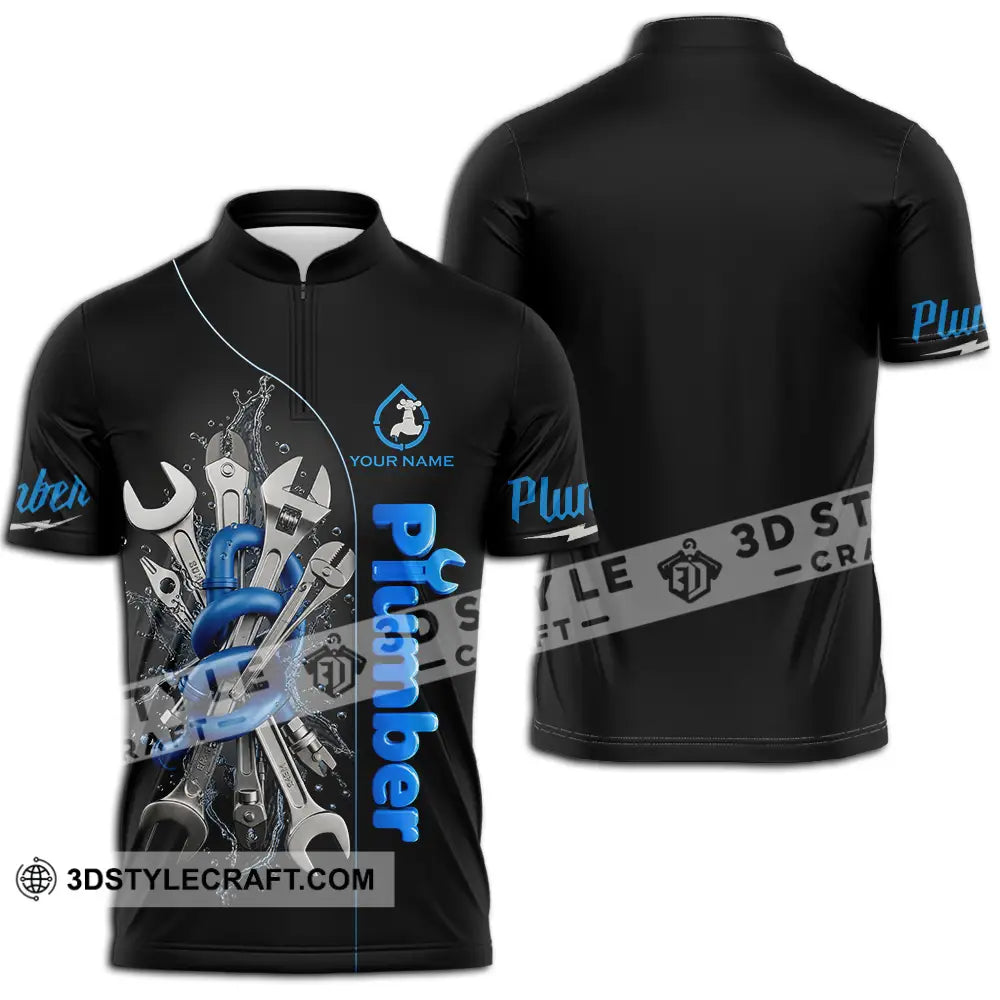 Unisex Shirt - Custom Plumber Shirt - Zipper Polo Shirt / S - T-shirt