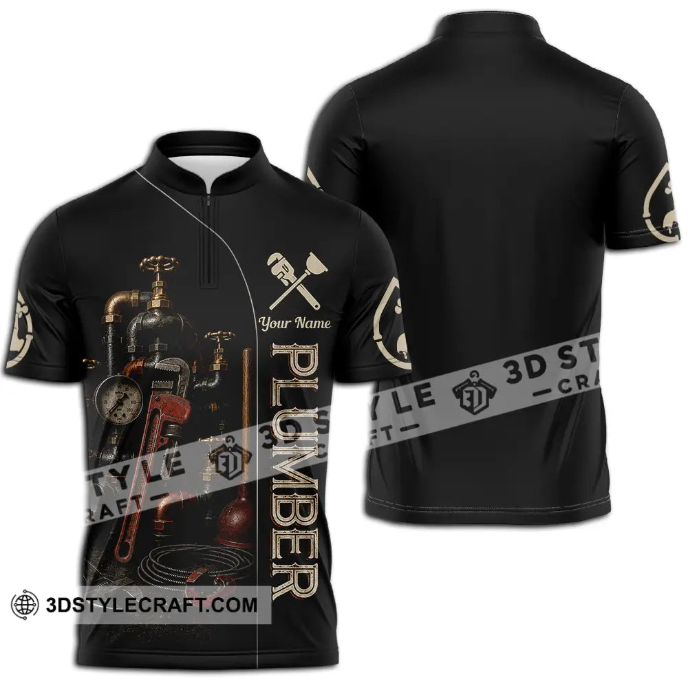 Unisex Shirt - Custom Plumber Shirt - Zipper Polo Shirt / S - T-shirt
