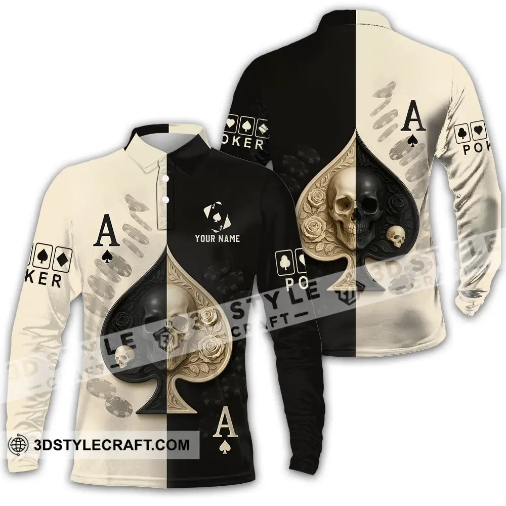 Unisex Shirt - Custom Poker Shirt Long Sleeve Polo / S T-shirt