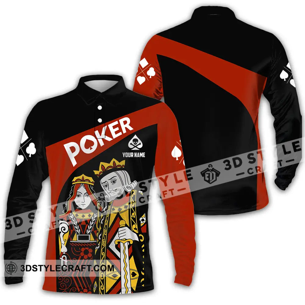 Unisex Shirt - Custom Poker Lover Shirt Long Sleeve Polo / S T-shirt