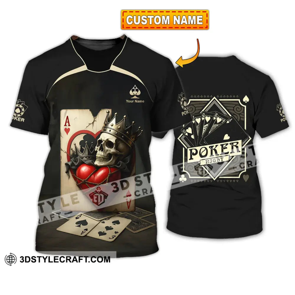 Unisex Shirt - Custom Poker Lover Shirt Skeleton Poker Cards T-shirt