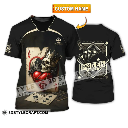 Unisex Shirt - Custom Poker Lover Shirt Skeleton Poker Cards T-shirt