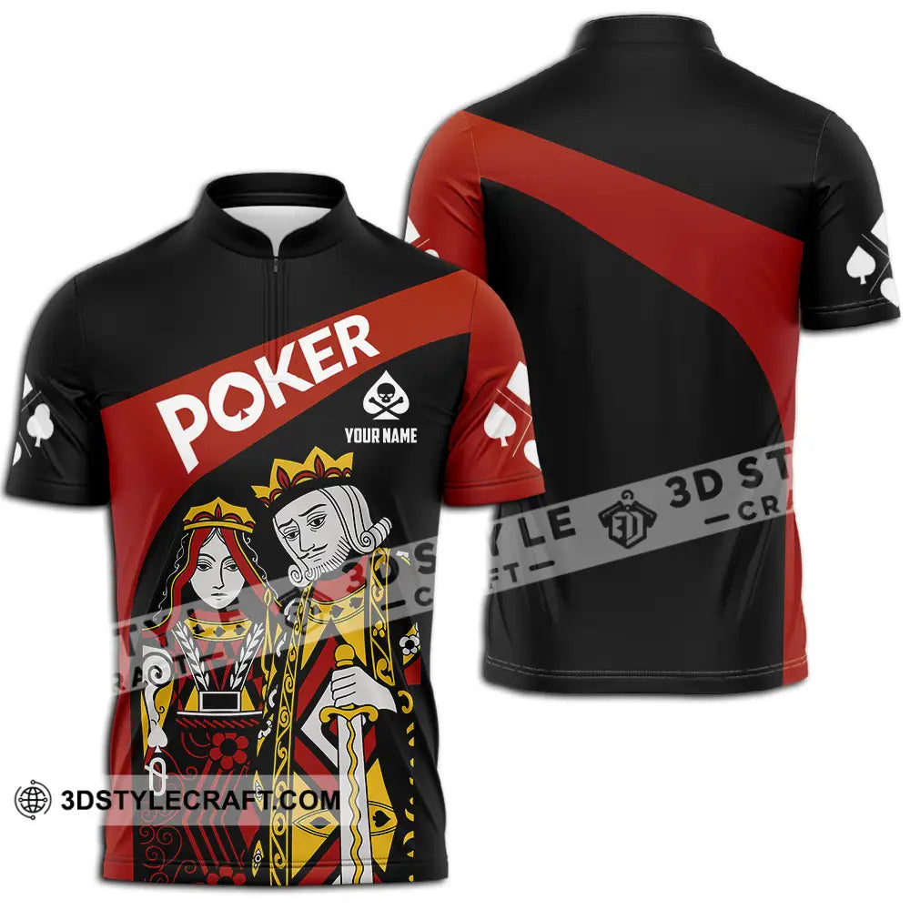Unisex Shirt - Custom Poker Lover Shirt Zipper Polo Shirt / S T-shirt