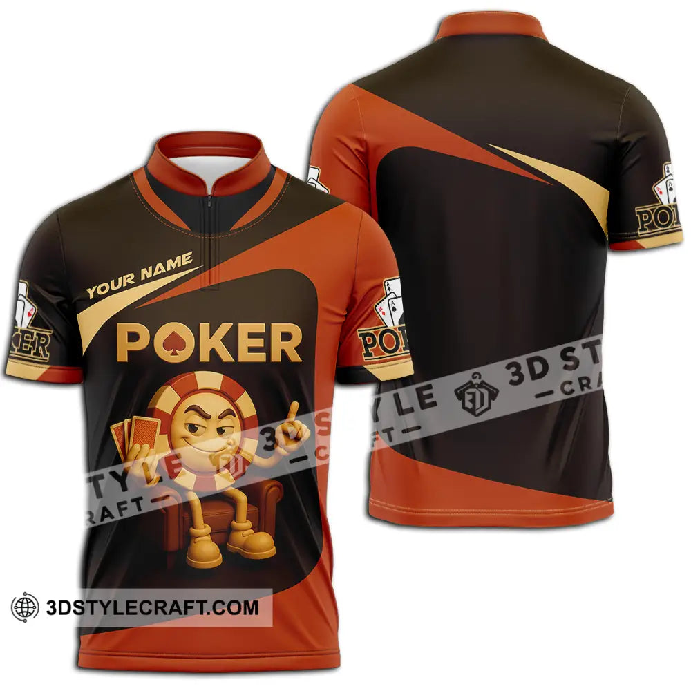 Unisex Shirt - Custom Poker Shirt Zipper Polo Shirt / S T-shirt