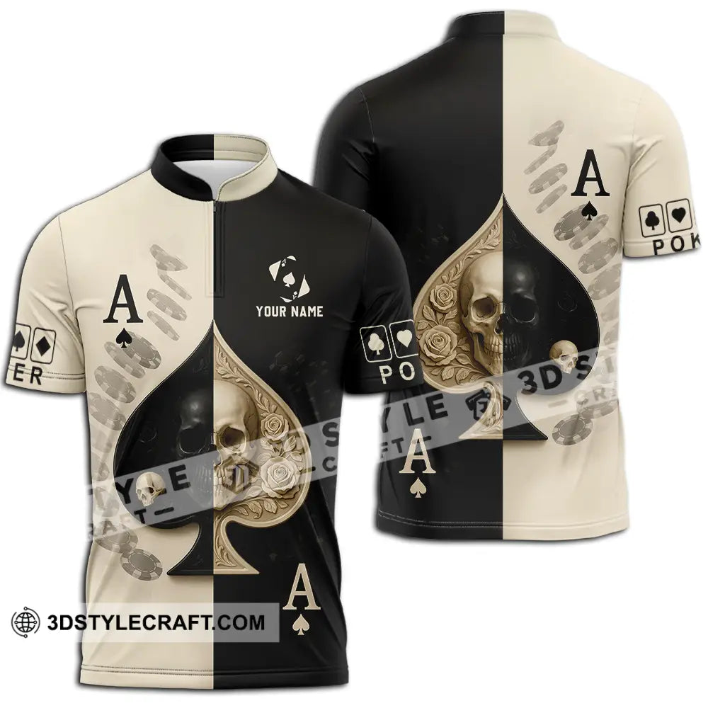 Unisex Shirt - Custom Poker Shirt Zipper Polo Shirt / S T-shirt
