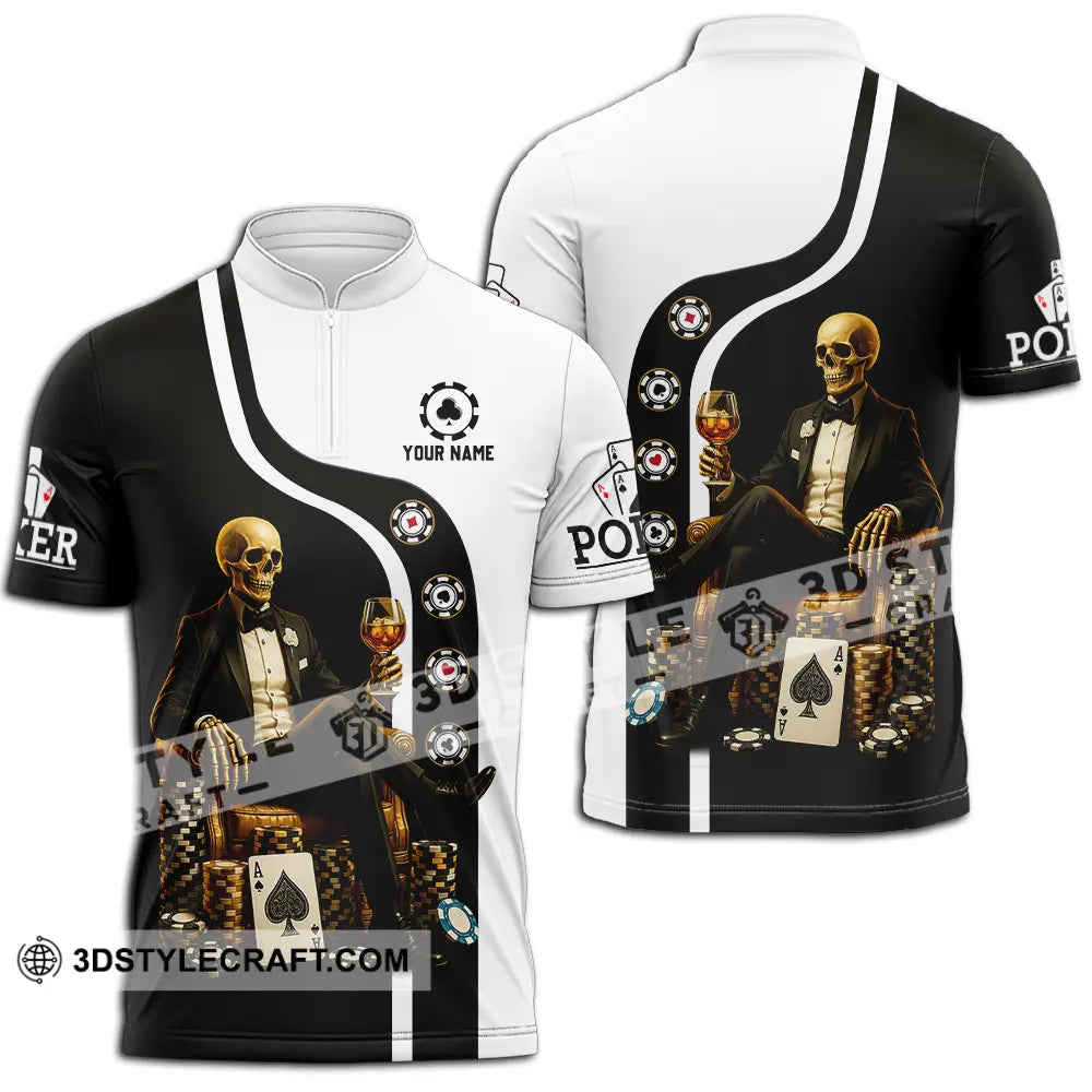 Unisex Shirt - Custom Poker Shirt Zipper Polo Shirt / S T-shirt