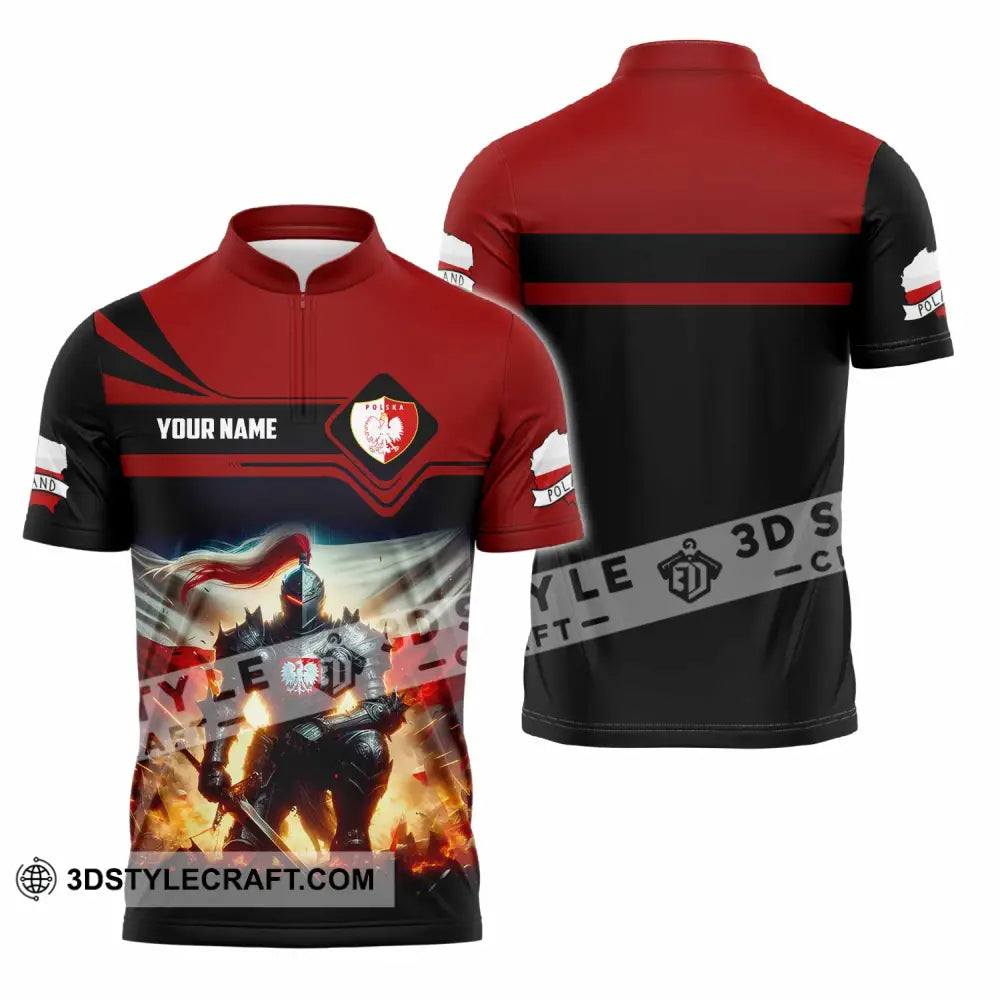 Unisex Shirt - Custom Polska Poland Shirt Zipper Polo Shirt / S T-shirt