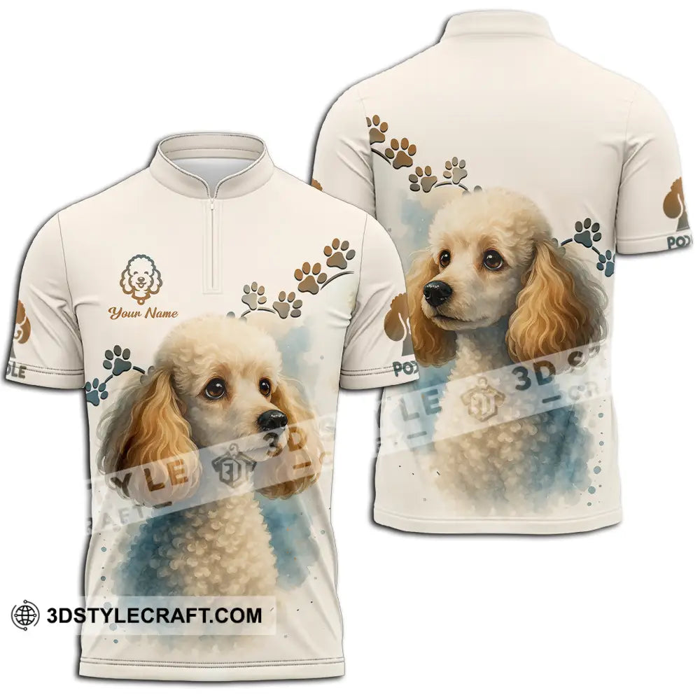 Unisex Shirt - Custom Poodle Shirt Zipper Polo Shirt / S T-shirt
