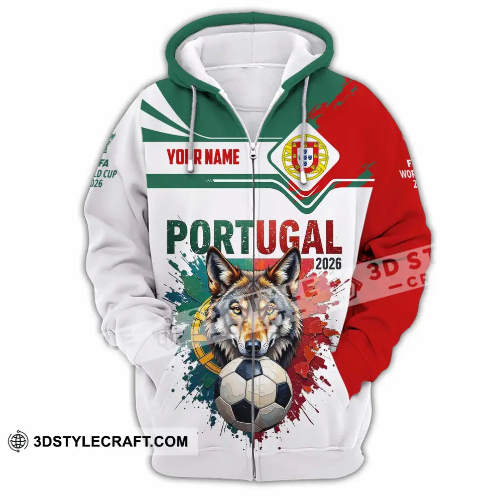 Unisex Shirt - Custom Portugal World Cup 2026 3D Shirt Zipper Hoodie / S T-shirt