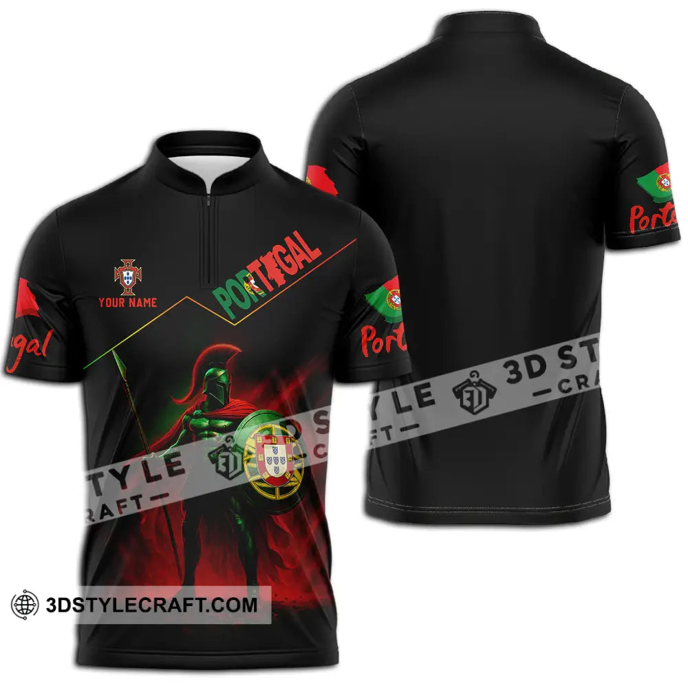 Unisex Shirt - Custom Portugal Warrior Shirt Zipper Polo Shirt / S T-shirt