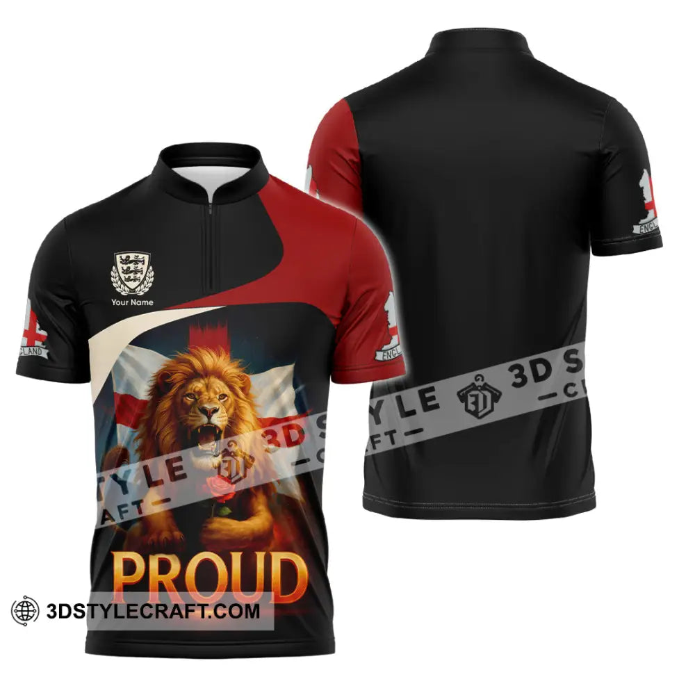 Unisex Shirt - Custom Proud England Shirt Zipper Polo Shirt / S T-shirt