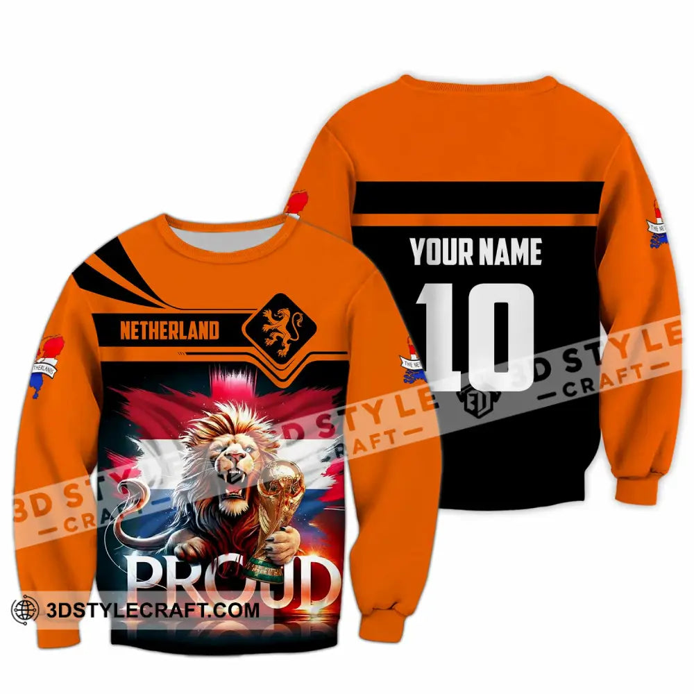 Unisex Shirt - Custom Proud Netherlands World Cup 2026 3D Shirt Long Sleeve / S T-shirt