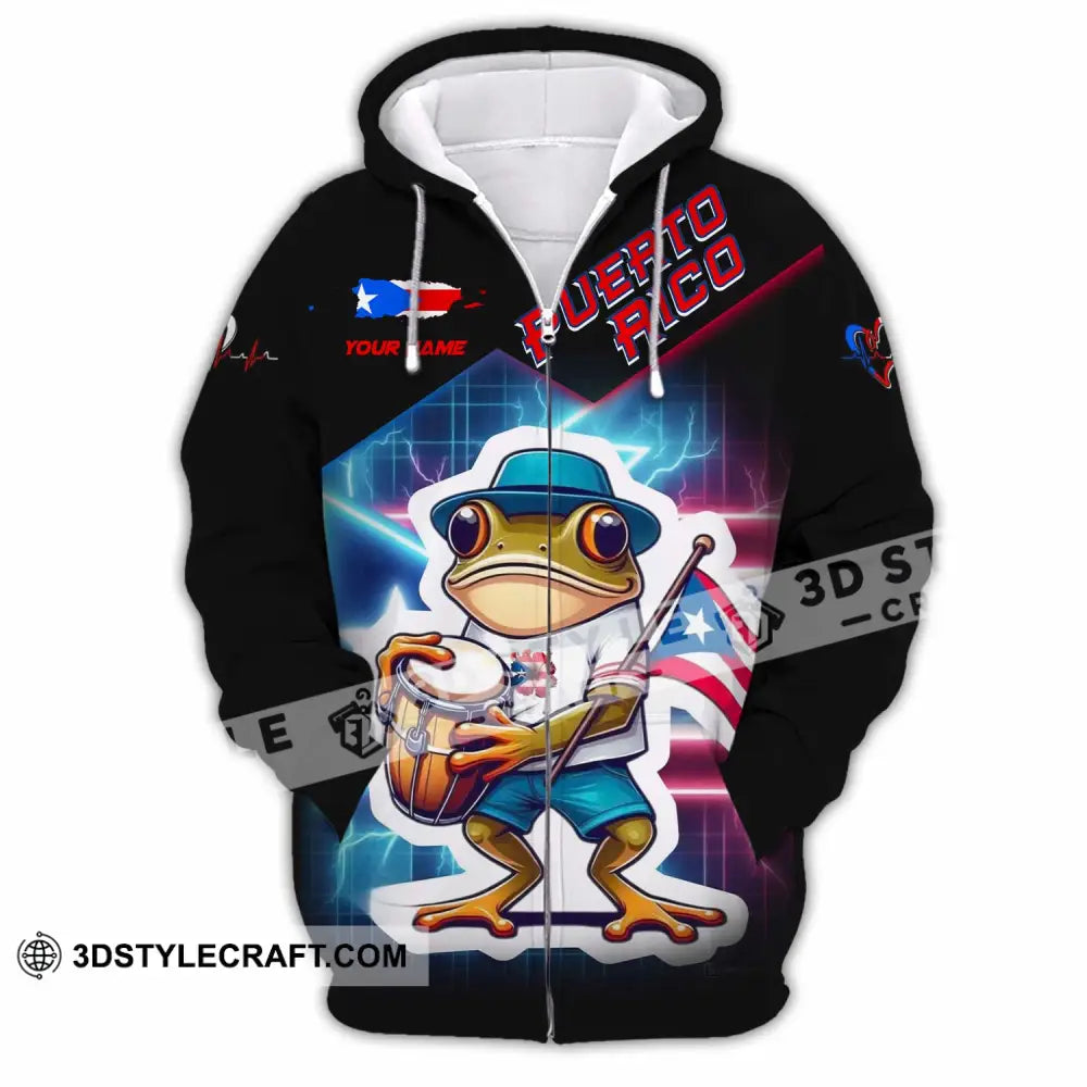 Unisex Shirt - Custom Puerto Rico 3D Shirt Zipper Hoodie / S T-shirt