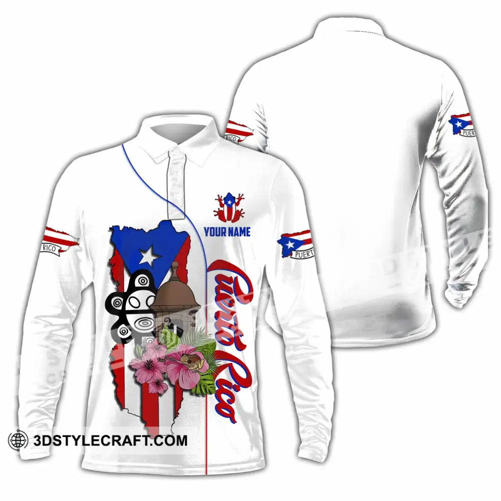 Unisex Shirt - Custom Puerto Rico Shirt Long Sleeve Polo / S T-shirt
