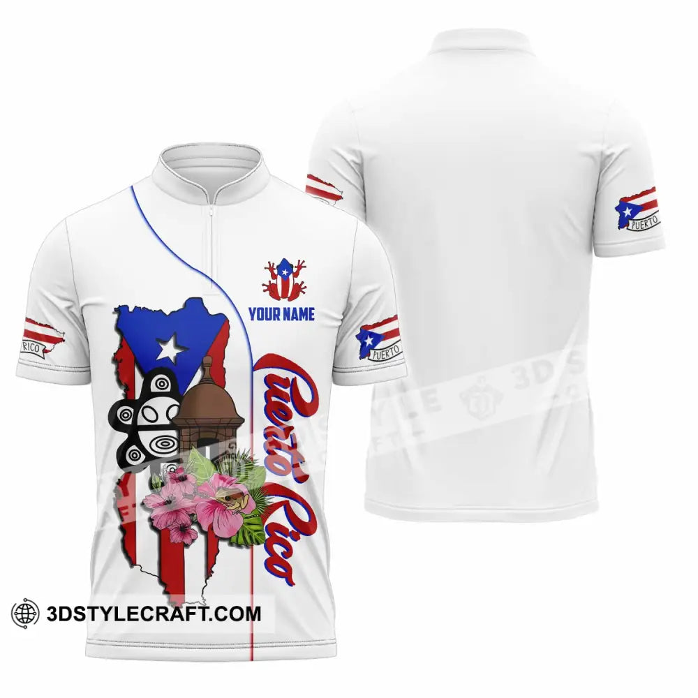 Unisex Shirt - Custom Puerto Rico Shirt Zipper Polo Shirt / S T-shirt