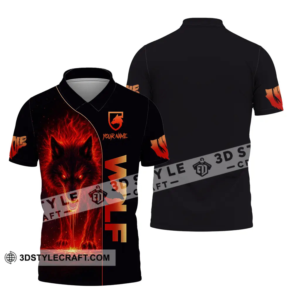Unisex Shirt - Custom Red Wolf 3D Shirt Polo Shirt / S T-shirt