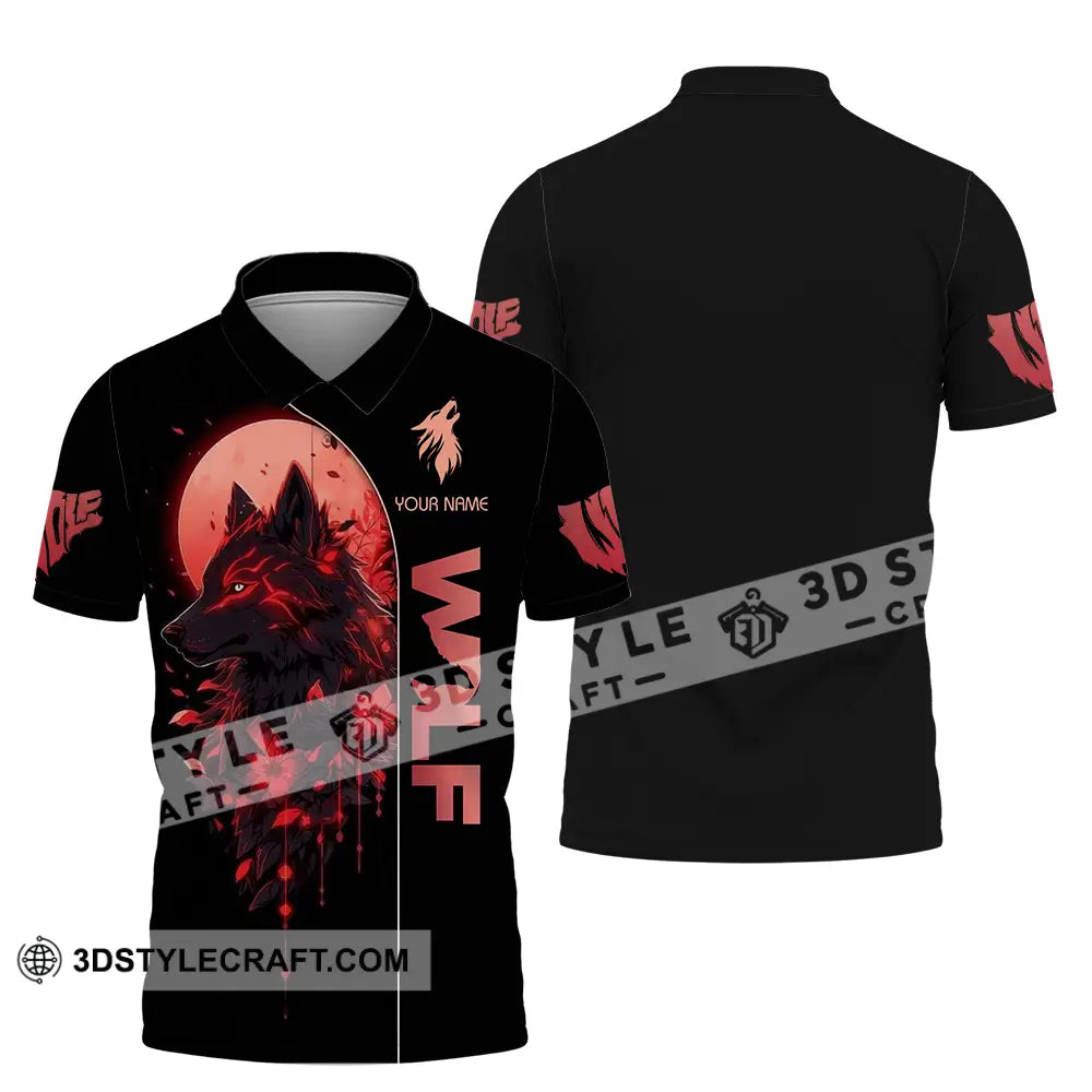 Unisex Shirt - Custom Red Wolf 3D Shirt Polo Shirt / S T-shirt