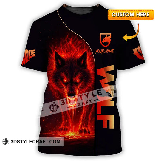 Unisex Shirt - Custom Red Wolf 3D Shirt style option 1