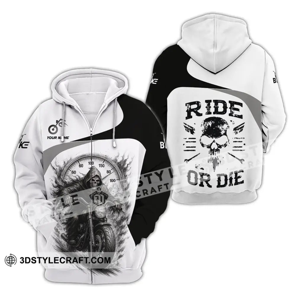 Unisex Shirt - Custom Ride Or Die Rider Shirt Zipper Hoodie / S T-shirt