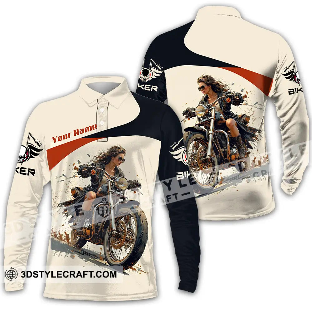 Unisex Shirt - Custom Rider 3D Shirt - Long Sleeve Polo / S - T-shirt