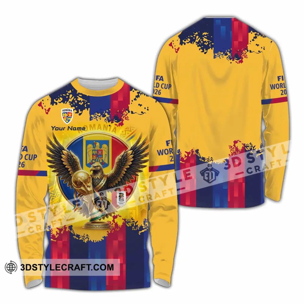 Unisex Shirt - Custom Romania World Cup 2026 3D Shirt Long Sleeve Shirt / S T-shirt