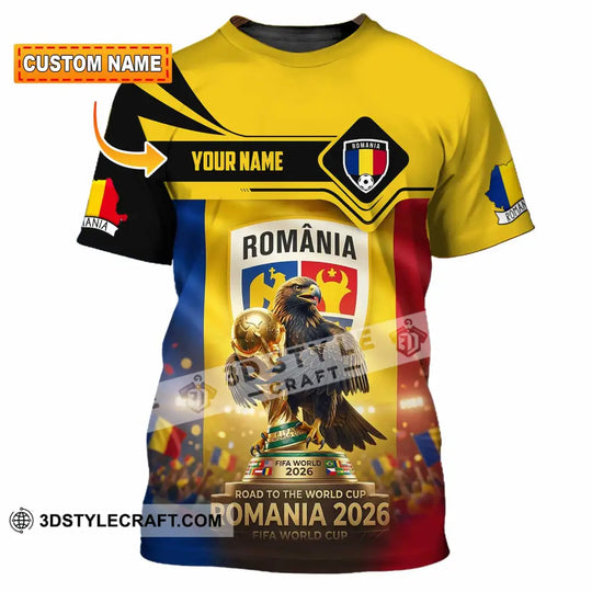 Unisex Shirt - Custom Romania World Cup 2026 3D Shirt style option 1