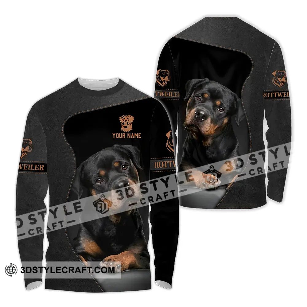 Unisex Shirt - Custom Rottweiler Dog Lover Shirt Long Sleeve Shirt / S T-shirt