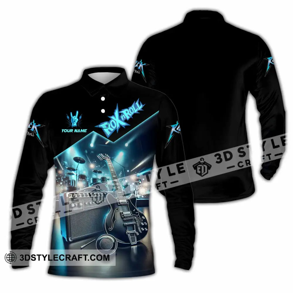 Unisex Shirt - Custom Rox N Roll 3D Shirt Long Sleeve Polo / S T-shirt
