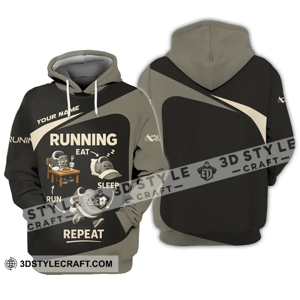 Unisex Shirt - Custom Run Eat Sleep And Repeat Running Lover Runner Shirt Hoodie / S T-shirt
