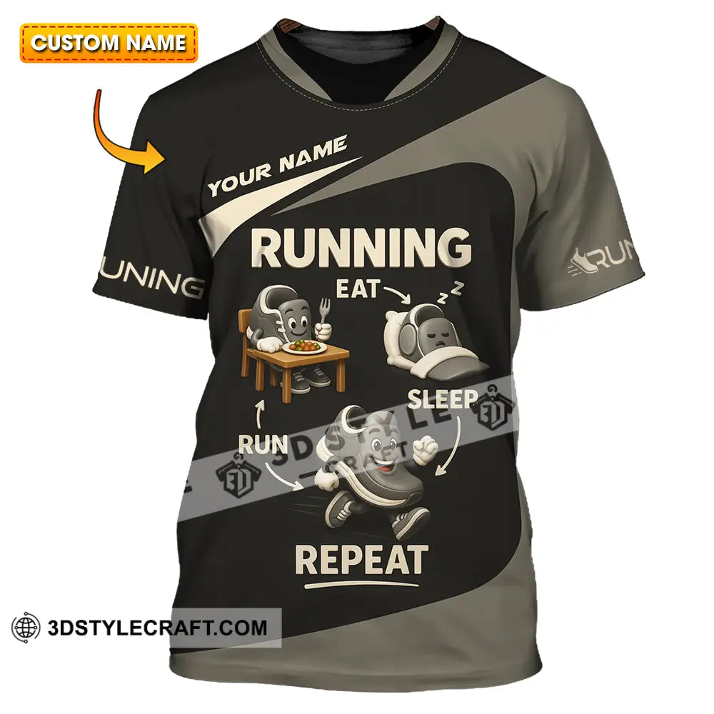 Unisex Shirt - Custom Run Eat Sleep And Repeat Running Lover Runner Shirt T-shirt