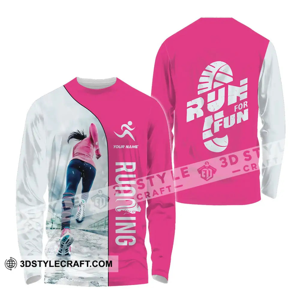 Unisex Shirt - Custom Run For Fun Running Lover Sport Shirt Long Sleeve Shirt / S T-shirt