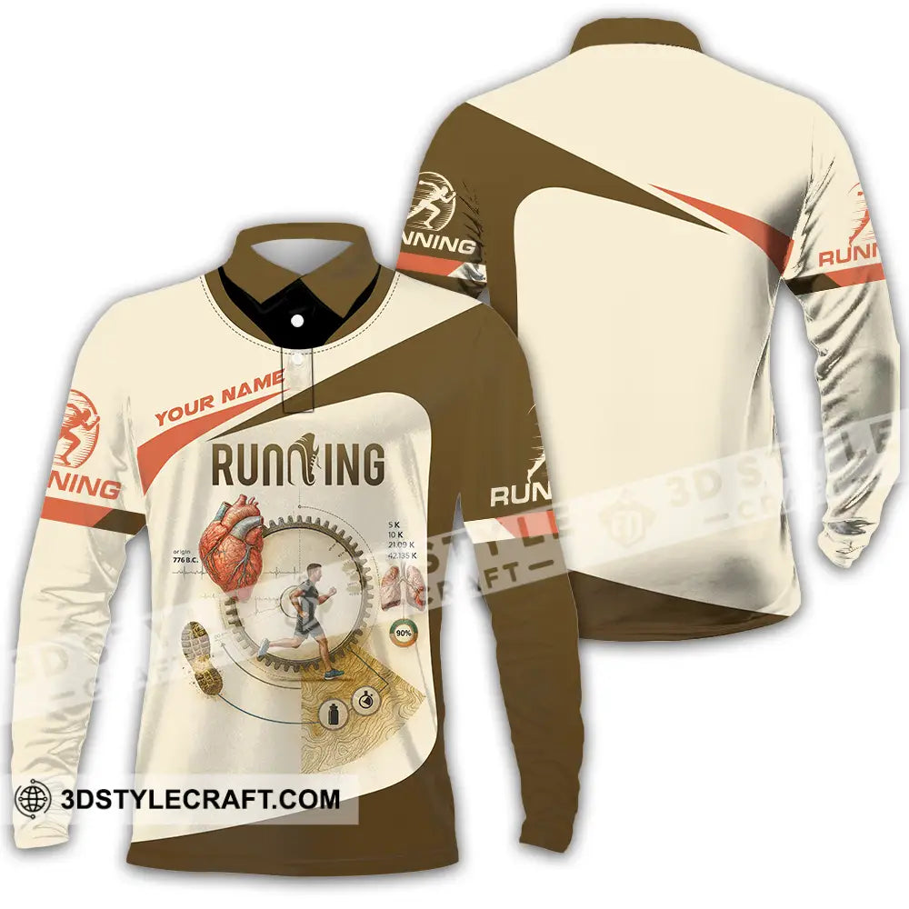 Unisex Shirt - Custom Run For Health Running Lover Shirt Long Sleeve Polo / S T-shirt