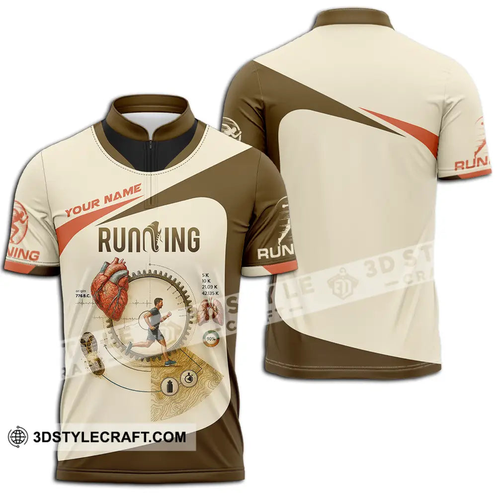 Unisex Shirt - Custom Run For Health Running Lover Shirt Zipper Polo Shirt / S T-shirt