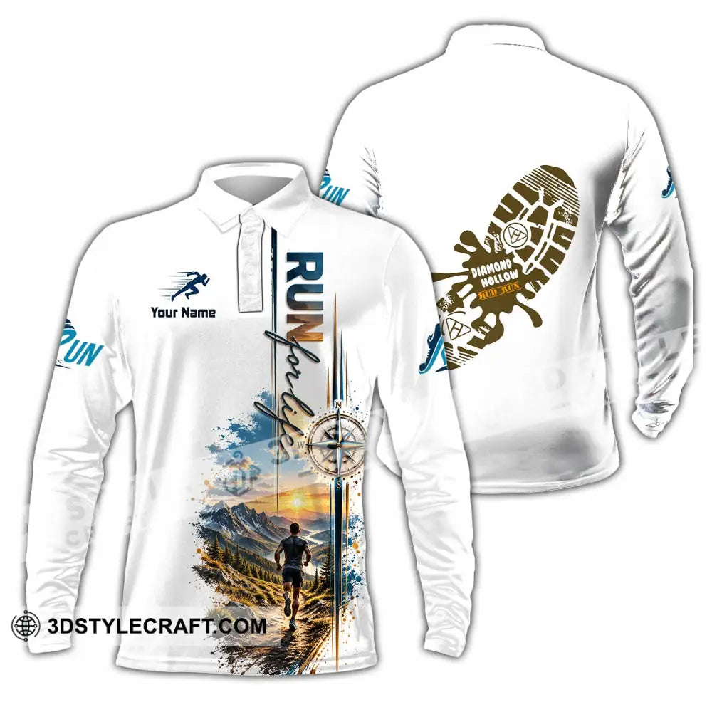 Unisex Shirt - Custom Run For Life Shirt - Long Sleeve Polo / S - T-shirt