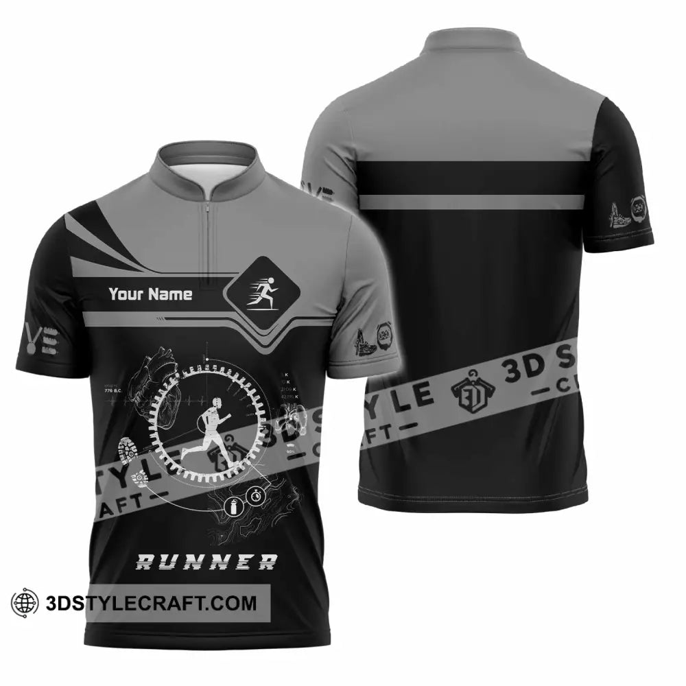 Unisex Shirt - Custom Runner Shirt - Zipper Polo Shirt / S - T-shirt