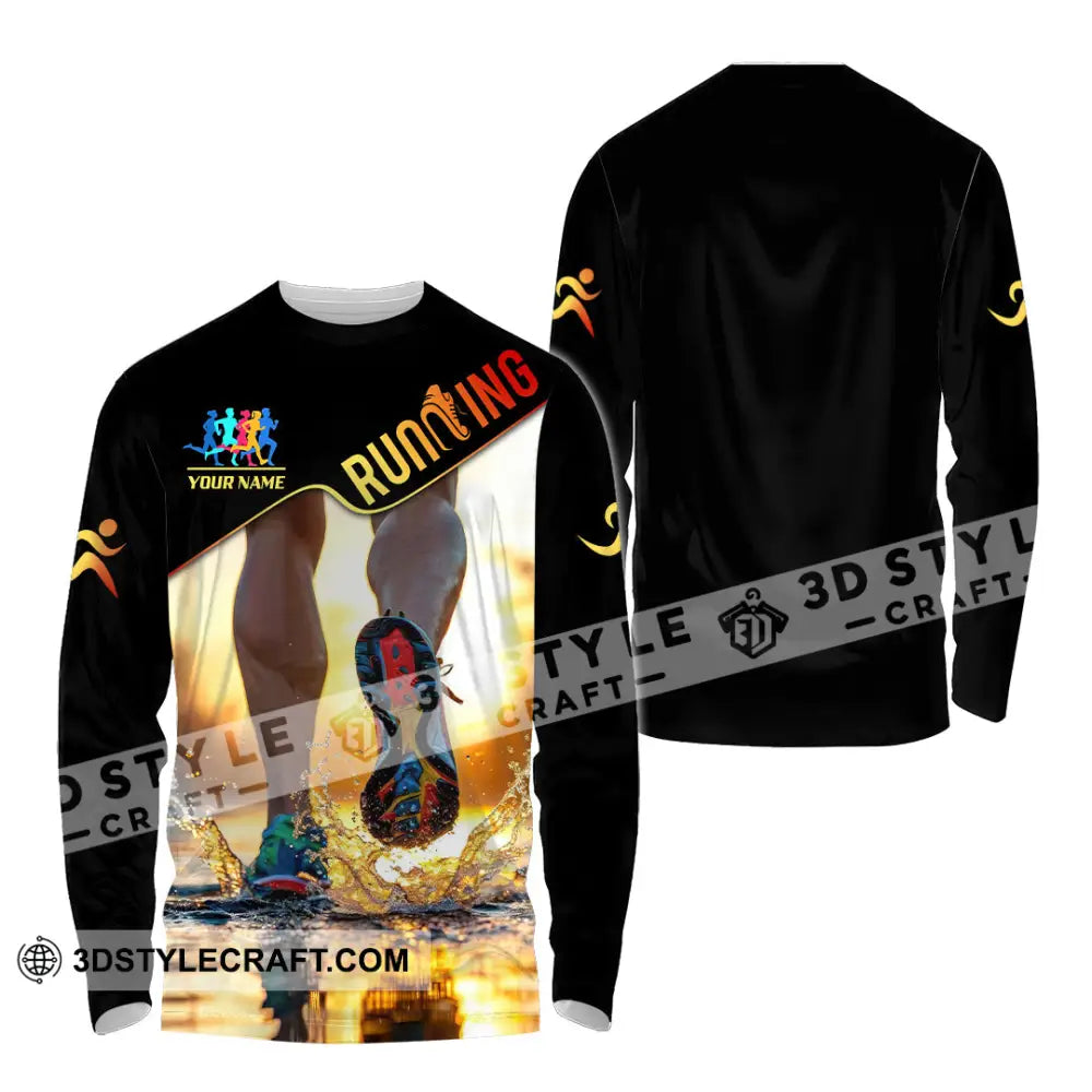 Unisex Shirt - Custom Running 3D Shirt Long Sleeve Shirt / S T-shirt
