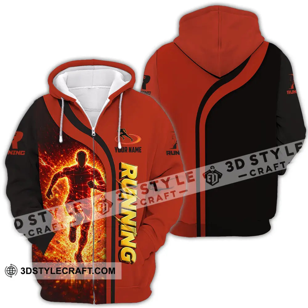 Unisex Shirt - Custom Running 3D Shirt Zipper Hoodie / S T-shirt