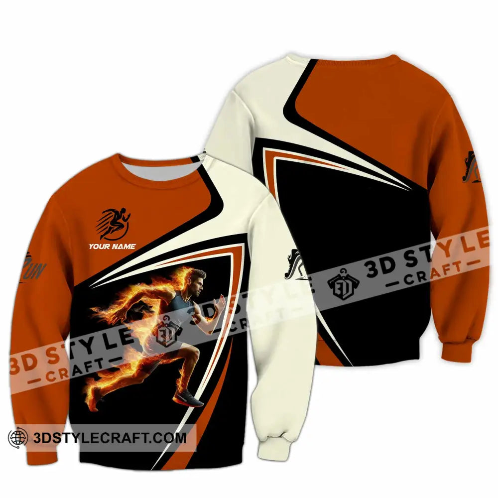Unisex Shirt - Custom Running Fire Man Shirt Long Sleeve / S T-shirt