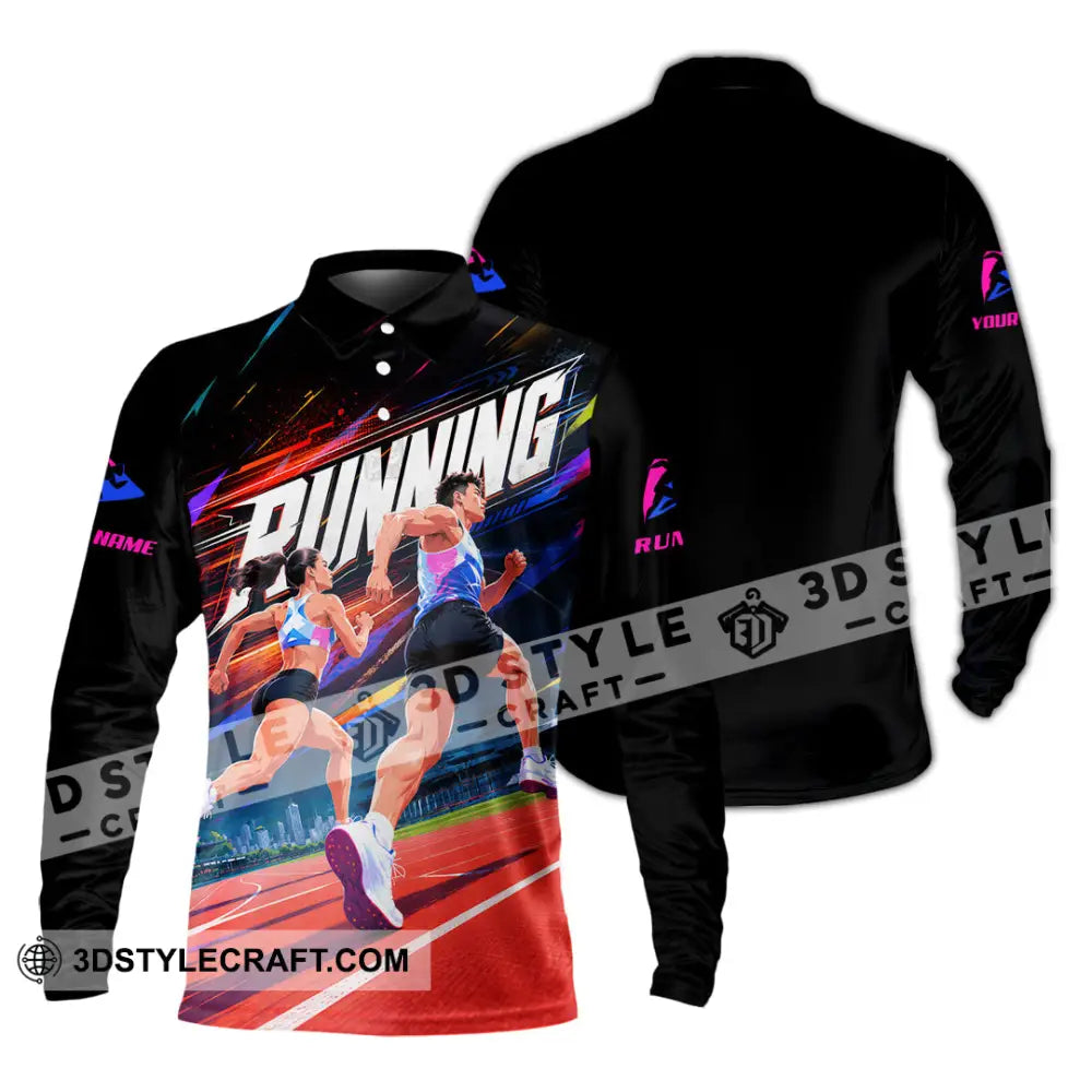 Unisex Shirt - Custom Running Shirt - Long Sleeve Polo / S - T-shirt