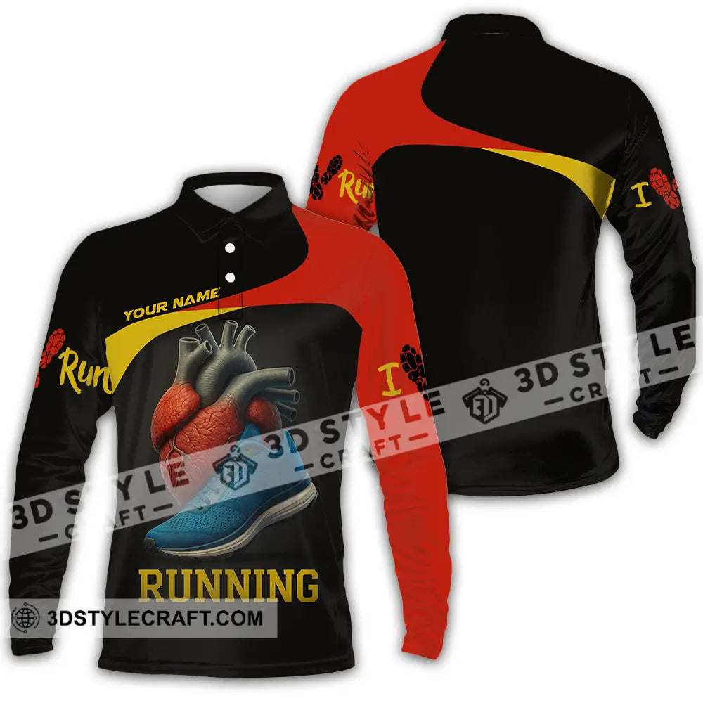 Unisex Shirt - Custom Running Lover Runner Shirt Long Sleeve Polo / S T-shirt
