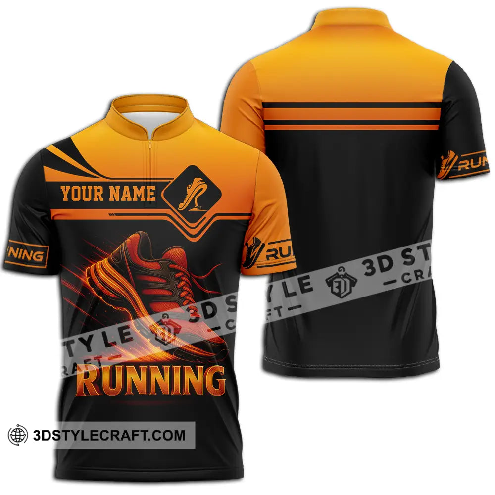 Unisex Shirt Custom Running Lover Shirt Zipper Polo Shirt / S T shirt