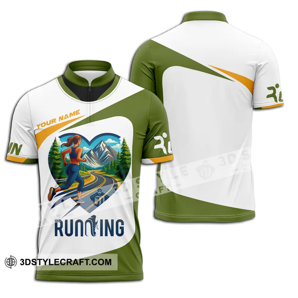 Unisex Shirt - Custom Running Lover Shirt Zipper Polo Shirt / S T-shirt